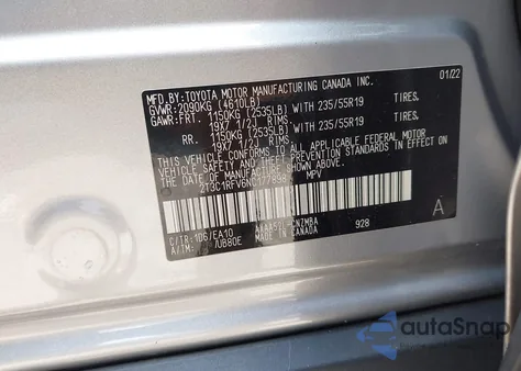 2022 Toyota Rav4 Xle Premium из США, поврежденный, VIN 2T3C1RFV6NC177898